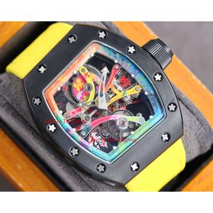 Lazer Cerâmica Mens Superclone Designer Wristwatch RM068-01 Mecânica ASSISTIR AUTOMÁTICO SKELETO SKELETO ATIVIMENTO DE NEGÓCIOS TURBILLON RM68 1272