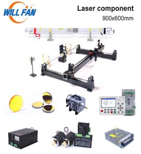 Kommer att fläkt 900x600mm 60W 80W laser hel mekanisk uppsättning AWC708S Controller Linear DIY Assemble CO2 Laser Cutter Gravering Machine5332548