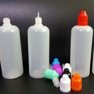 High-end 120 ml flaskor PE mjuk genomskinlig tom LDPE-droppare 120 ml plastflaskor med långa tunna nålspetsar Barnproof mössor för ångsaftförpackningsflaska