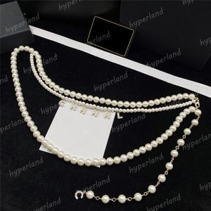 Woman High Quality Chain Belts Designer Dress Accessories Ladies Pearl Waist Band Luxurys Designers Chains Belt Letter Pendants Ceintur 2866