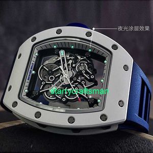RM Luxury Watches Механические часы Mills Мужская серия RM055 Белая керамика Япония Руководство с ограниченным тиражом Механическое модное повседневное мужское набор ST4Z