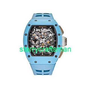 RM luksusowe zegarki mechaniczne młyn rm011 Baby Blue Ceramic Felipe Massa Final Edition Męskie zegarek Stlo