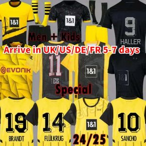 24 camisas de futebol Reus Dortmunds 2024 25 Borussia Haller Futebol Camisa Bellingham Neongelb Hummels Brandt Men Kit Kit Special Kit All 50th