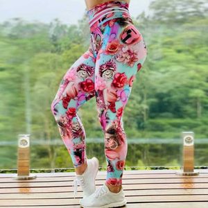 Women's Leggings Women Seamless Leggings High Waist Push Up Pants Sexy Fitness Running Pants Gymwear Hip Lifting Print Workout Sports Tights Y240508