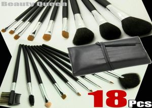 Bolsa de maquiagem profissional de 18 PCs de 18 PCS define cabelos de cabelos de cabelos pretos bolsa de couro novo ship5255527