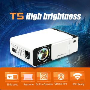 T5 LCD Android Video Projector Full HD 1080p Поддержка 2600 Lumens светодиодная лампа Wi -Fi Bt 3D Ручной объектив Smart Home Cinema