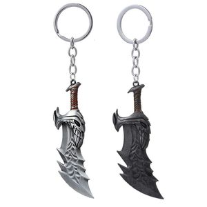 Moda God of War 4 Anahtarlık Kratos Balta Demon Bıçak Silahları Model Anahtar Zincir Chaveiro Erkekler Cosplay Keying Araba Aksesuar 240506