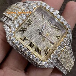 Мужчины женщины высококачественные бренды полные бриллианты vvs vvs moissanite хип-хоп Iced Out Механические часы из нержавеющей стали из нержавеющей стали