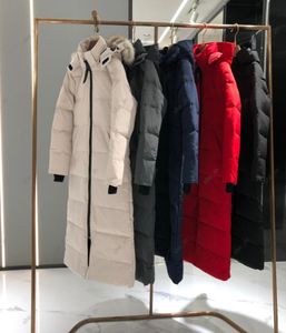 Winter Womens Down Coats Fashion Fur Puffer Jackets Classic Quart Long Hooded Coat de Parkas 22FW Mulheres designer de roupas elegantes da moda Dow2996142