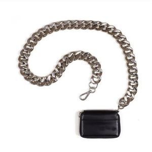 Czarny portfel Kobiety grube łańcuchowe paski na ramię Mini szminka kieszonkowa moda crossbody torebki messenger torebka i torebki 217T 247x