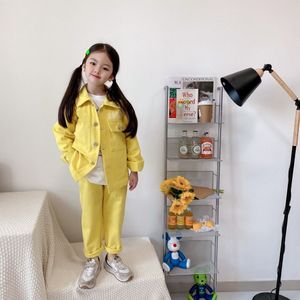 Spedizione gratuita Denim Kids Abbigliamento Set di bambini casual bambini abiti a due pezzi Solid jeans top pantaloni per ragazzi adolescenti set di piste autunnali primaverili 222o