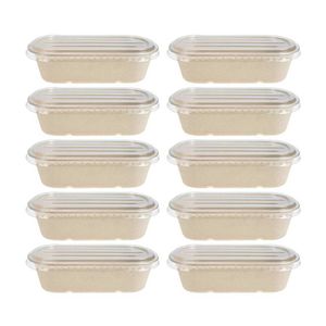 Einweg -Geschirr Clamshell Box Container Lebensmittel für Papier zum Mitnehmen Lunchsalat Verpackung Schulschale Q240507