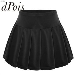 Skirts Kids Girls Pleated Skorts Skirt Solid Color Elastic Waistband Athletic Tennis Skirts For Badminton Ping Pong Casual Clothes Y240508