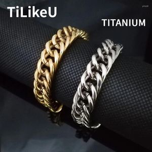 Charker GLM59 Pure Titanium Men Bracelets de personalidade da moda Cadeia de cowboy de pulseira de pluza