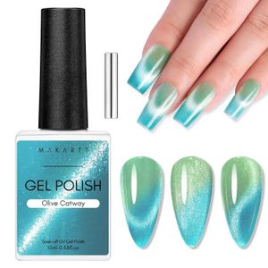 Nail Gel Makartt Cat Eye Polish - 10 ml reflekterande glitter med magnet för naglar Temperaturbyte Magnetic Q240507