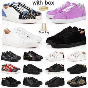 With Box Red Bottoms Shoes Mens Womens Flat Sneakers Designer Low Cut Black White Leather Rivets tripler Loafers Vintage Plate-forme Luxury Big Size 13 Trainers