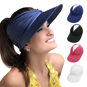 Cappello per adulti per donne Anti-UV Wide Brim Visor Cappello facile da trasportare Cappelli da viaggio Fashion Beach Dames Dames Sun Protection Cappelli