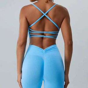 Aktywna bieliźnia oddychająca Criss Cross Top Kobiety Brassiere Bielizna Bezprobnana Bez pleców bezszwowa bezduszna stanik stanika Bra kamizelka Balette Push Up Bra D240508