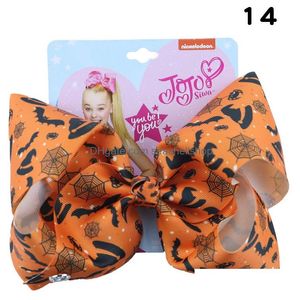 Haarklammern Barrettes 8 Zoll Siwa Bogenband Großes Zubehör Knochenkürbis Design Halloween Girls Clippers Baby Drop Lieferung Schmuck H Dhiql