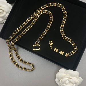 Designer Necklaces Pendant Choker For Women Brand Letter 18k Gold-plated Brass Fashion Womens extended Necklace Belt chain Jewelry Accessories B700