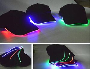 LED Cap Light Hut Glow Hut Baumwolle Schwarz für Erwachsene Baseballkappen leuchtend für Männer Bühnenbühne HipHop Cap Valentine Day Weihnachtsgeschenk DHL7388935