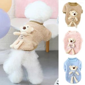 Hundkläder Lovely Pet Clothes Round Neck Easy Wearing Two-Ben Dogs Short Sleeve Fleece Tops Clothing