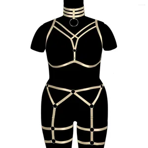 Bras define gaiola de corpo inteiro Bra oco de lingerie sexy cintura suspensa cinto de plus size mulheres peitudas roupas íntimas exóticas acessórios punk gótico liga