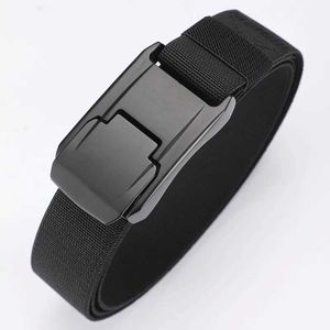 Belts New mens and womens elastic band hard alloy quick release buckle sturdy true nylon neutral elastic band covering work straps Y240507