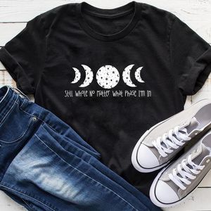 Women's T Shirts Still Whole No Matter What Phase I'm In T-shirt Aesthetic Moon Phases Graphic Tees Tops Vintage Women Witchy Astrology