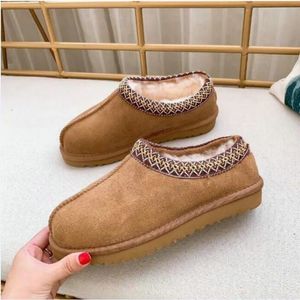 نساء Tazz Slippers Tasman Fur Slides الكلاسيكية بذور الخردل فائقة منصة Mini Boot Slip-on