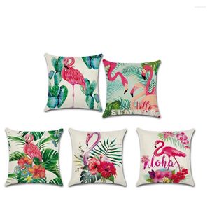 Yastık dekoratif atış kasası tropikal hayvan flamingo polyester koltuk kapağı kanepe ev capa de almofadas 45x45cm