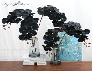 105 cm Floro artificiale Black Black Orchid Orchid Silk Phalaenopsis per Wedding Christams Decorazione per la casa Giardino Piante false in vaso1734318