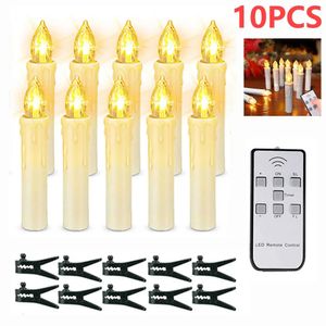 LED Candles With Flashing Flames Battery Operated Christmas Tree Candle Timer Remote Control years Decoration Fake candles 240430