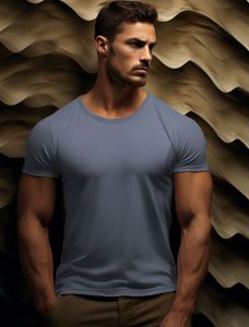 2024 New Men's T-shirt Pure Grey Quick Drying Short sleeved Cotton Top Slim Fit Urban Fashion Summer Top Size s-4XL DDTXA67