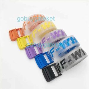 2019 New Pvc Environmentally Friendly Soft Glue Transparent Colorful Three Dimensional Letter Offs Versatile Belt for Men and Women