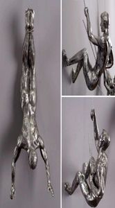 インダストリアルスタイルのクライミングマン樹脂鉄のワイヤーウォールハンギングデコレーション彫刻図クリエイティブレトロプレゼント彫像装飾T200612756786