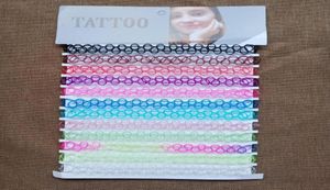 Hänghalsband tatuering multicolor 12 färger pcspack regnbågblack chokers halsband vintage chic punk elastiska kvinnor039s jude4935735