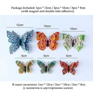 3PCSFridge Magnets 6 Pcs Double Layer 3D Fragrance Butterfly Wall Sticker Scented Home Decor Butterflies Wedding Decoration Magnet Fridge Stickers