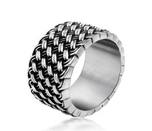 Titanium Stahlring Retro Liebe miteinander verflochtenen Ring Retro -Strickmännern 039S Individualität Dominanz Ringe Fabrik Direkt KKA19554366623