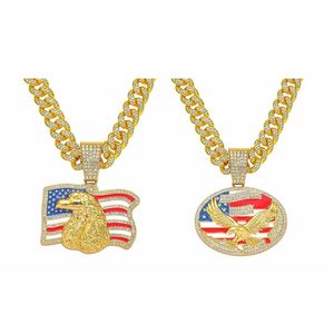 Trump 2024 Campagna Collana in lega National Flag National Eagle Diamond Pendant 0509 0509