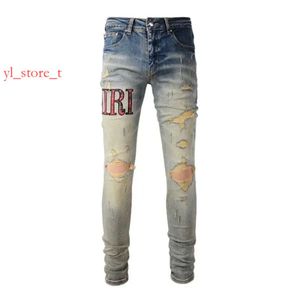 Amrir jeans denim byxor mens jeans designer jean män svarta byxor avancerad kvalitet rak design retro streetwear casual sweatpants designers pant 4707
