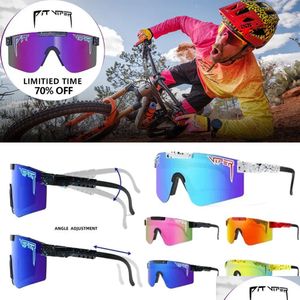 Utomhus Eyewear Pit Viper Sports solglasögon Cycling UV400 Vipers Glasögon Double Ben Bike Cykel Bicycle Wide View Mtb Goggles Drop Delivery Otuwn