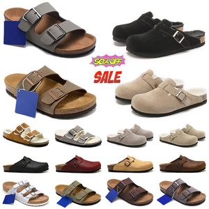 2024 tofflor för män Kvinnor Slides Designer Sandaler Black Grey Brown Clogs Suede Snake Leather Slipper Sandal Mens Womens Slide