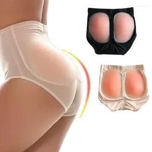 Calcinha feminina feminina falhas nas nádegas de nádegas com almofadas de silicone removíveis bulifter ondulador acolchoado intensificador íntimo shapewear