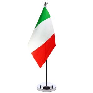 Acessórios 14x21cm Itália Desk Small Country Banner Sala de reuniões da sala de reuniões Pólo de pé a bandeira nacional italiana