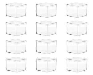 Present Wrap 12st Transparent Acrylic Box Square Storage Container för rumsorganisation1619845