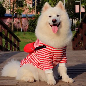 Spring Summer Dog T-shirt Poodle Welsh Corgi Border Collie Samoyed Husky Golden Retriever Clothing Big Clothes Pet Apparel 240429