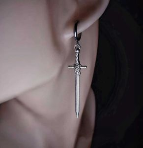 Stud Gothic Retro Womens Orecchini Spada Fasci Fantasma Punk Rock Gioielli Accessori regalo Fantasy Cross Da Dagger Earhooks Q240507