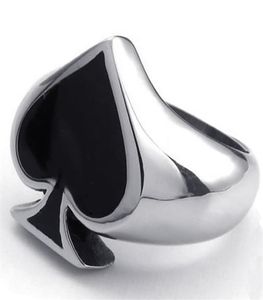 Classic Poker Spades Gambler Good Luck Men Finger Ring for Men Jewelry Big Size 714 US Male Signet Rings Anel6828777
