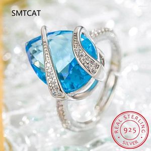 Cluster Rings Luxury 925 Серебряная серебряная груша Cut Cuted Создан свадебное обручальное кольцо Moissanite Gemstone.